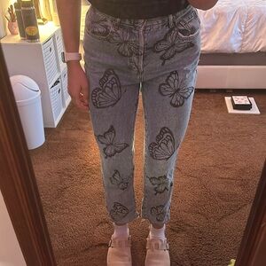 Pacsun Butterfly High Rise Denim Jeans Sz 26